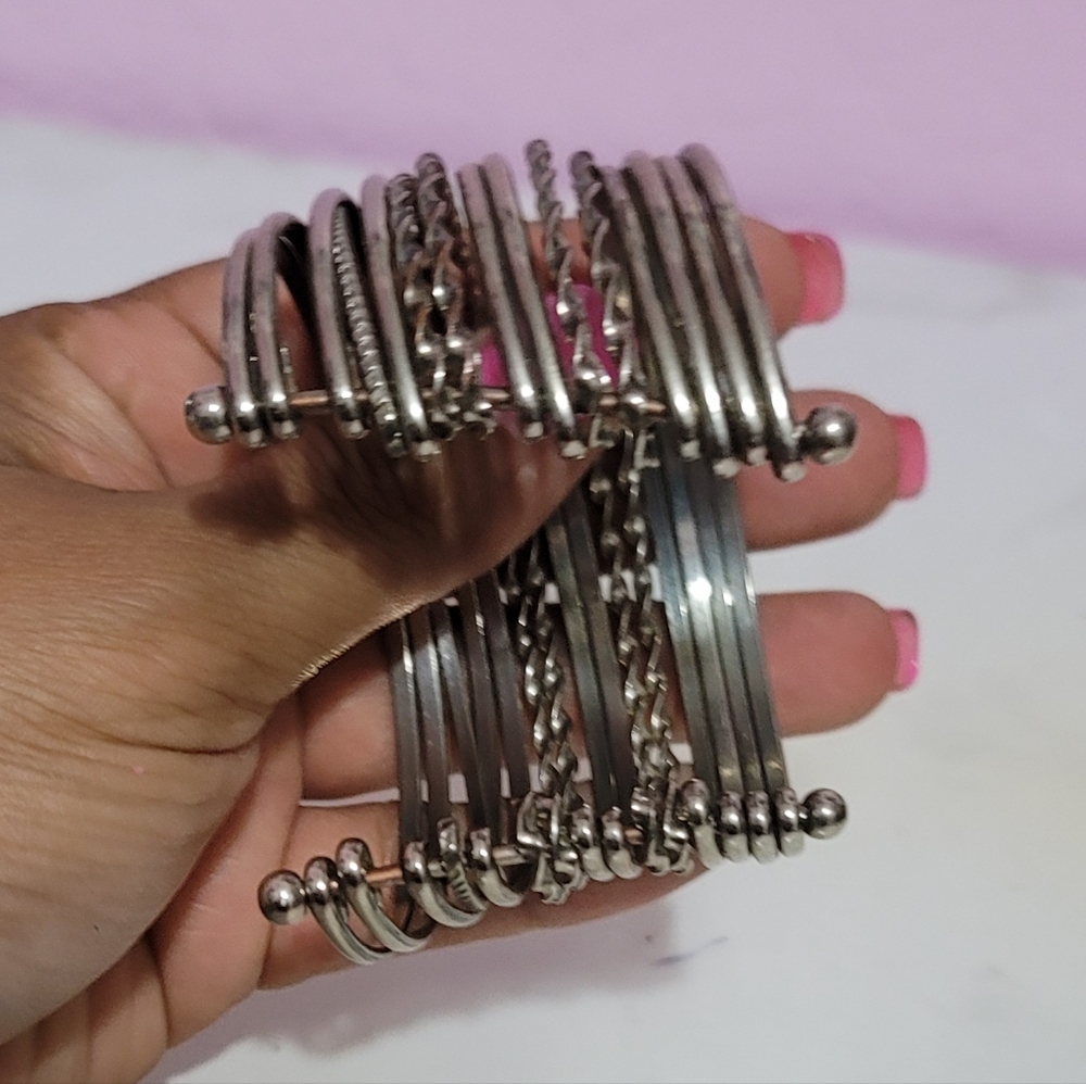 Stackable Plain Hammered & Twisted Rope Design Si… - image 4